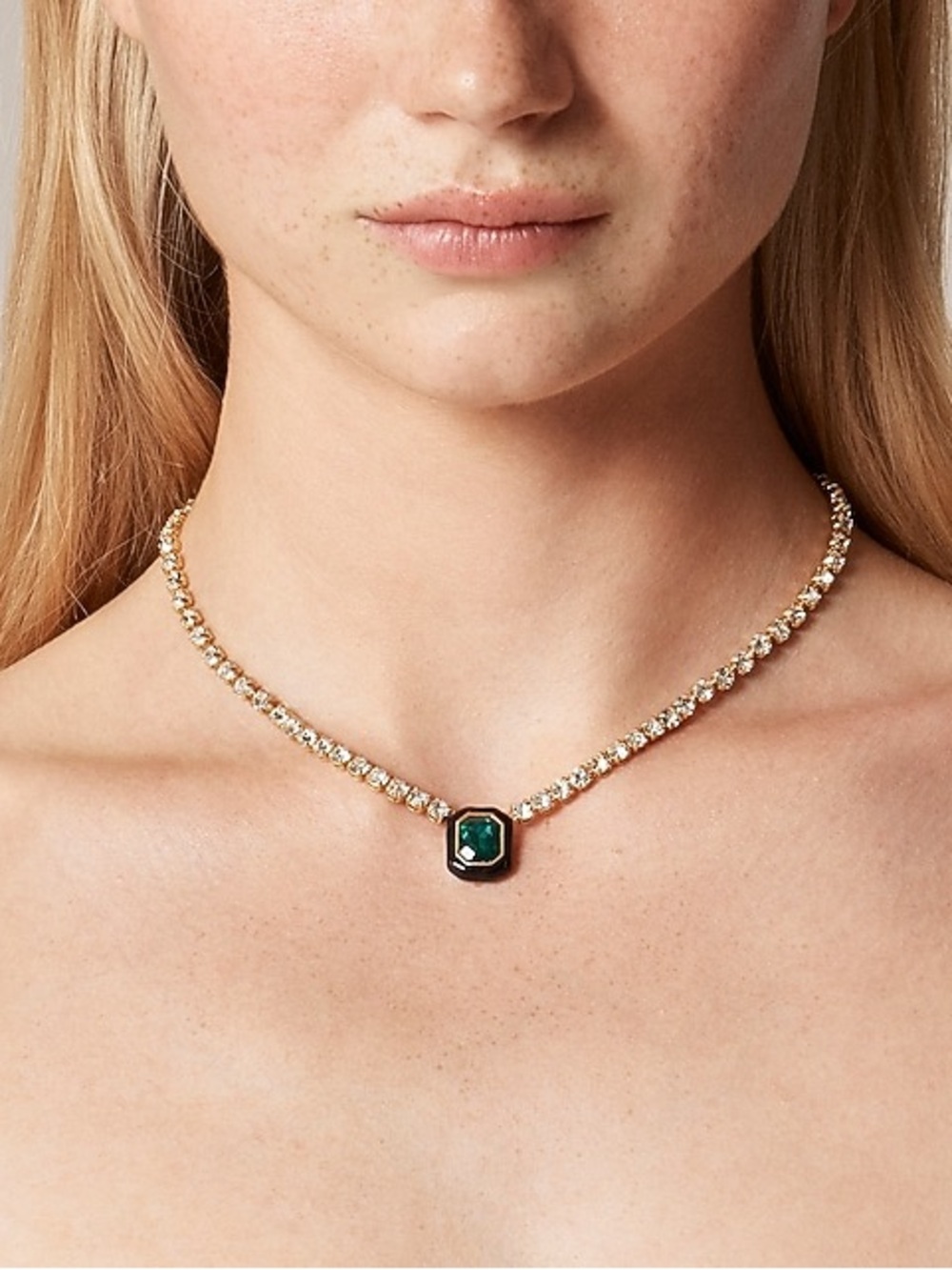 NEW! J. Crew Cupchain gemstone pendant necklace Art Deco
